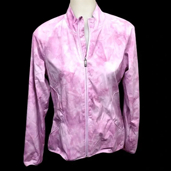 ADIDAS Golf Tie Dye Watercolor Light Bike Run Windbreaker Jacket Gather … - Picture 5 of 10
